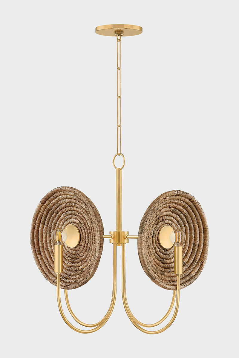 Mitzi by Hudson Valley Lighting Ashby Chandelier in Aged Brass, detail view 1