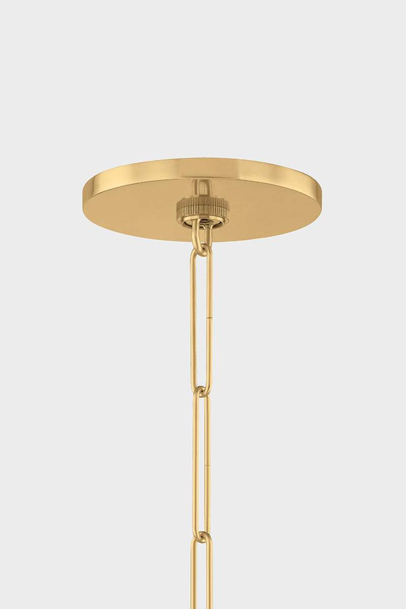 Mitzi by Hudson Valley Lighting Ashby Chandelier in Aged Brass, detail view 2