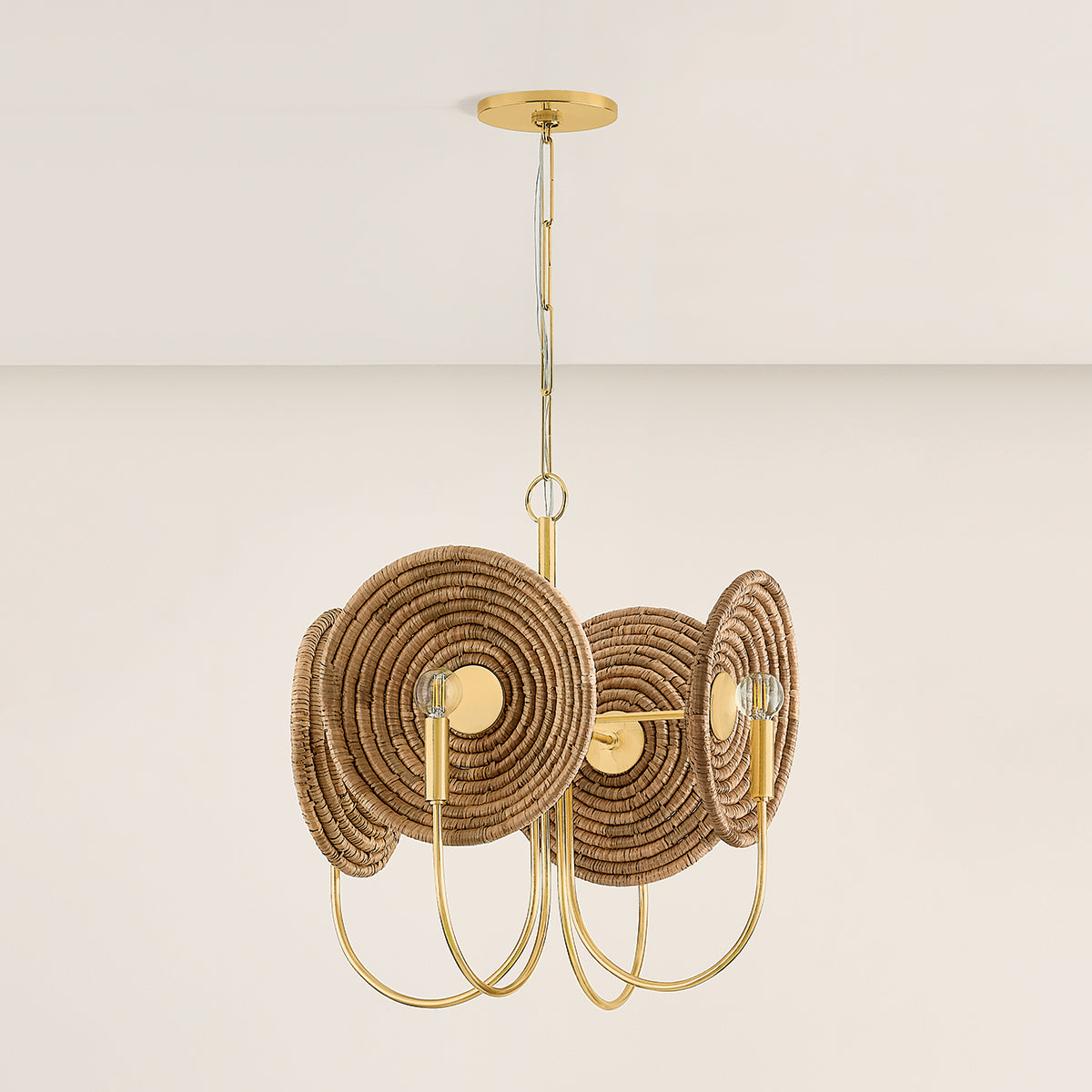 Mitzi by Hudson Valley Lighting Ashby Chandelier in Aged Brass, detail view 3