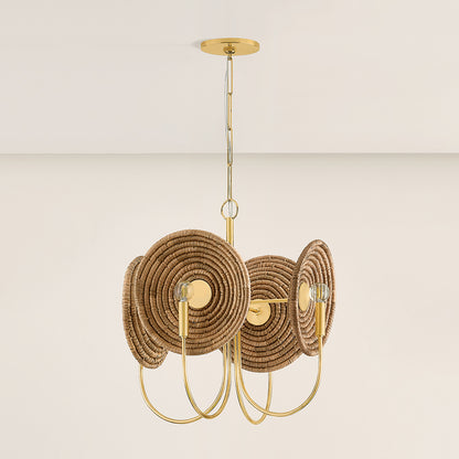 Mitzi by Hudson Valley Lighting Ashby Chandelier in Aged Brass, detail view 3