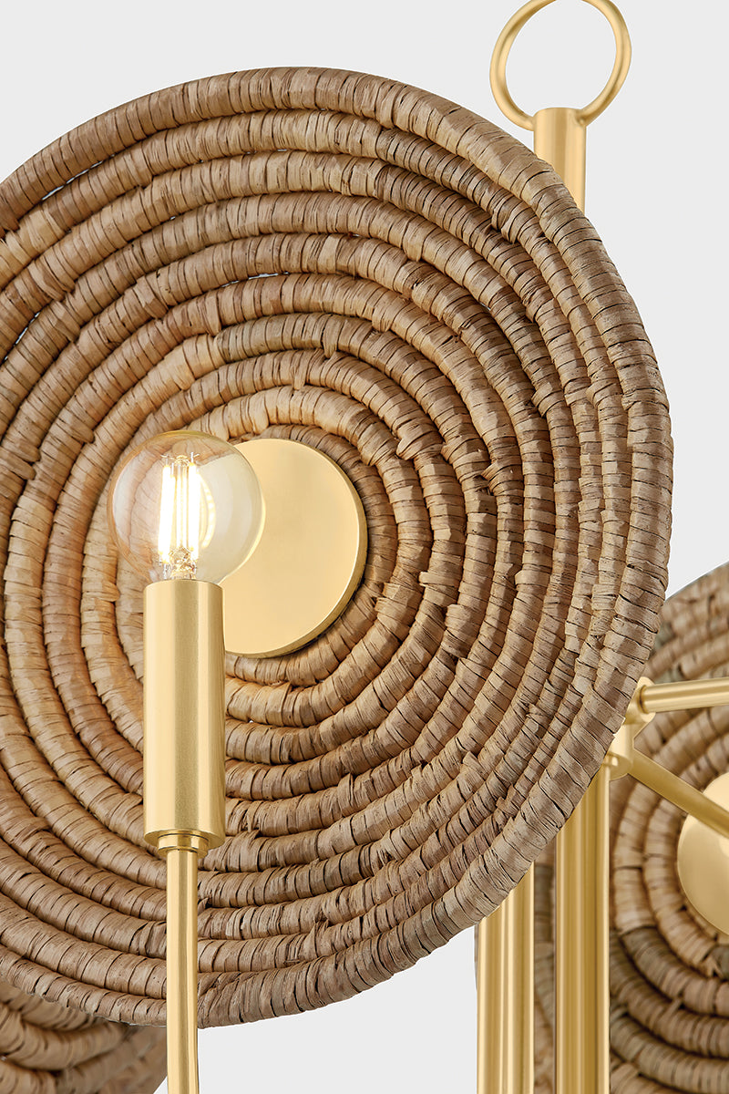 Mitzi by Hudson Valley Lighting Ashby Chandelier in Aged Brass, detail view 4