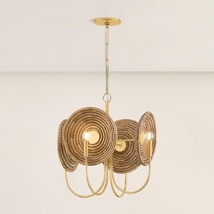 Mitzi by Hudson Valley Lighting Ashby Chandelier in Aged Brass, detail view 5