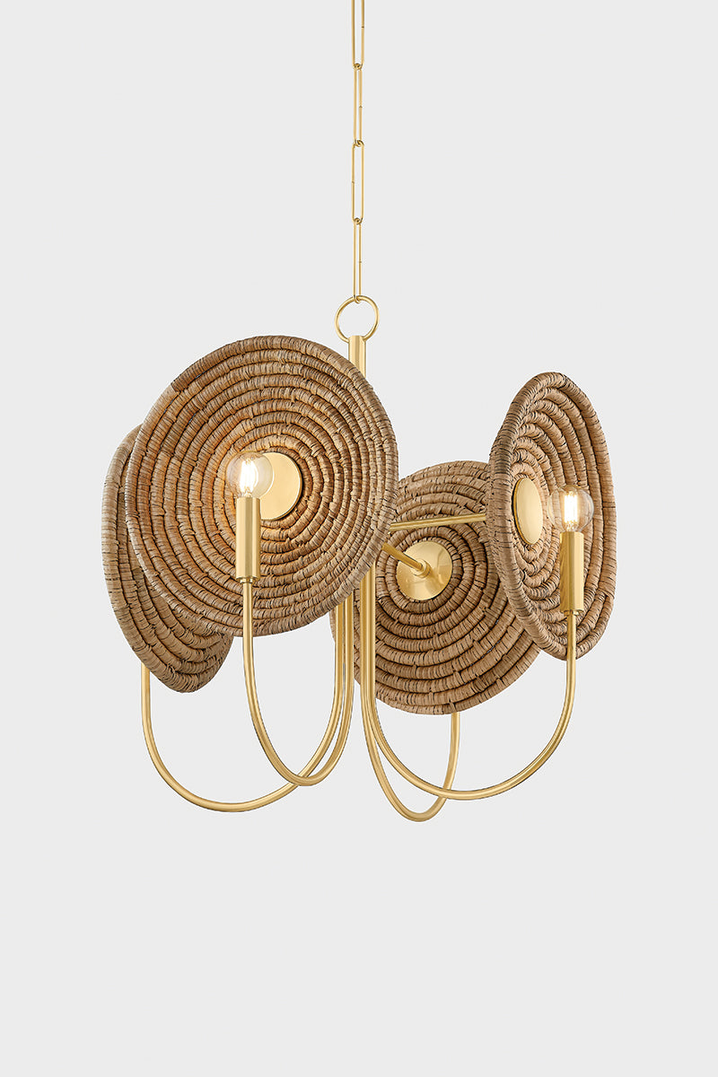 Mitzi by Hudson Valley Lighting Ashby Chandelier in Aged Brass, detail view 7