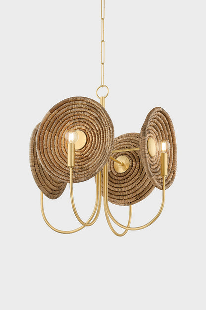 Mitzi by Hudson Valley Lighting Ashby Chandelier in Aged Brass, detail view 7