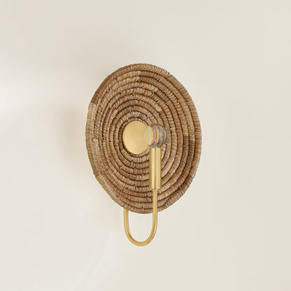 Mitzi by Hudson Valley Lighting Ashby Wall Sconce in Aged Brass, detail view 2