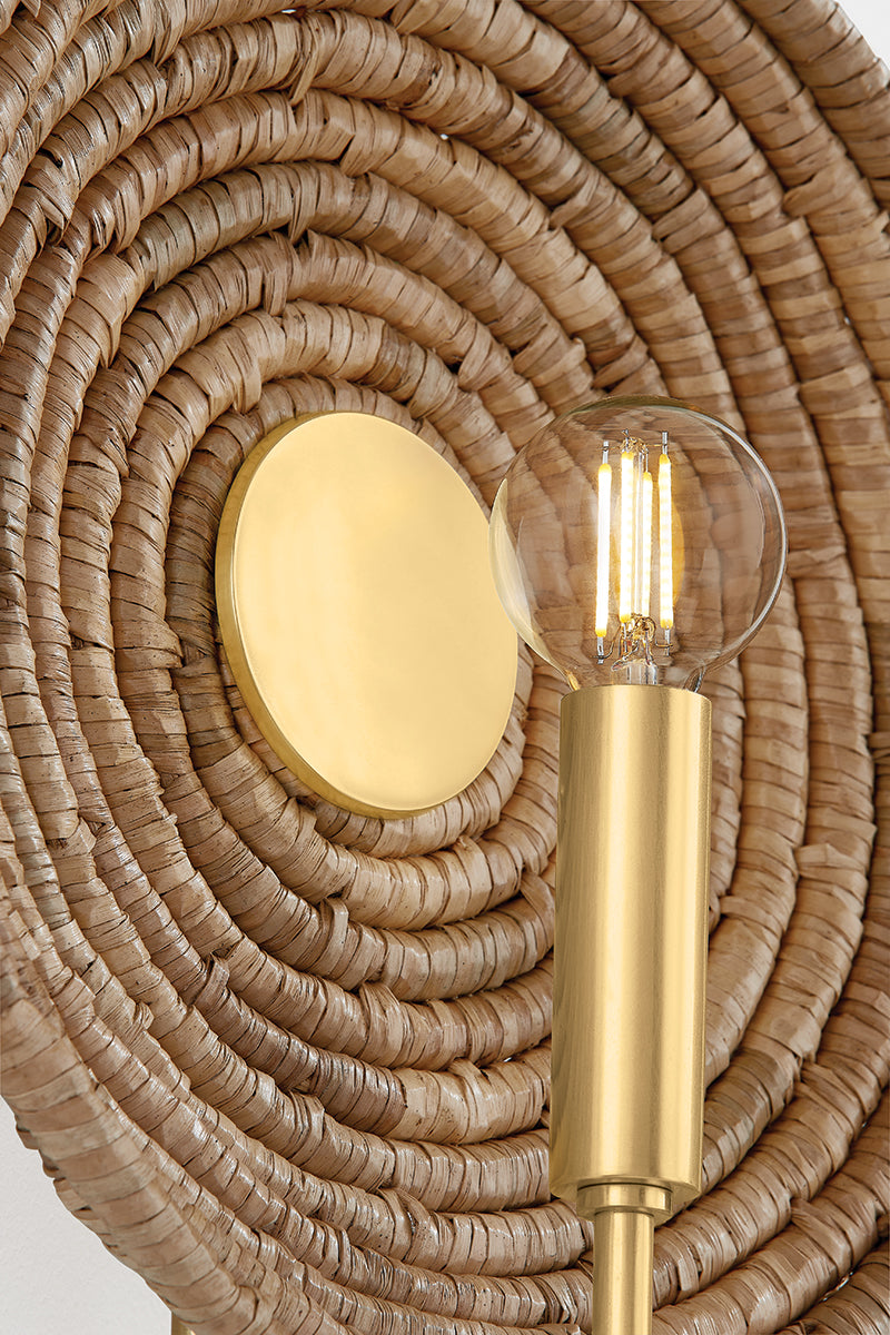 Mitzi by Hudson Valley Lighting Ashby Wall Sconce in Aged Brass, detail view 3