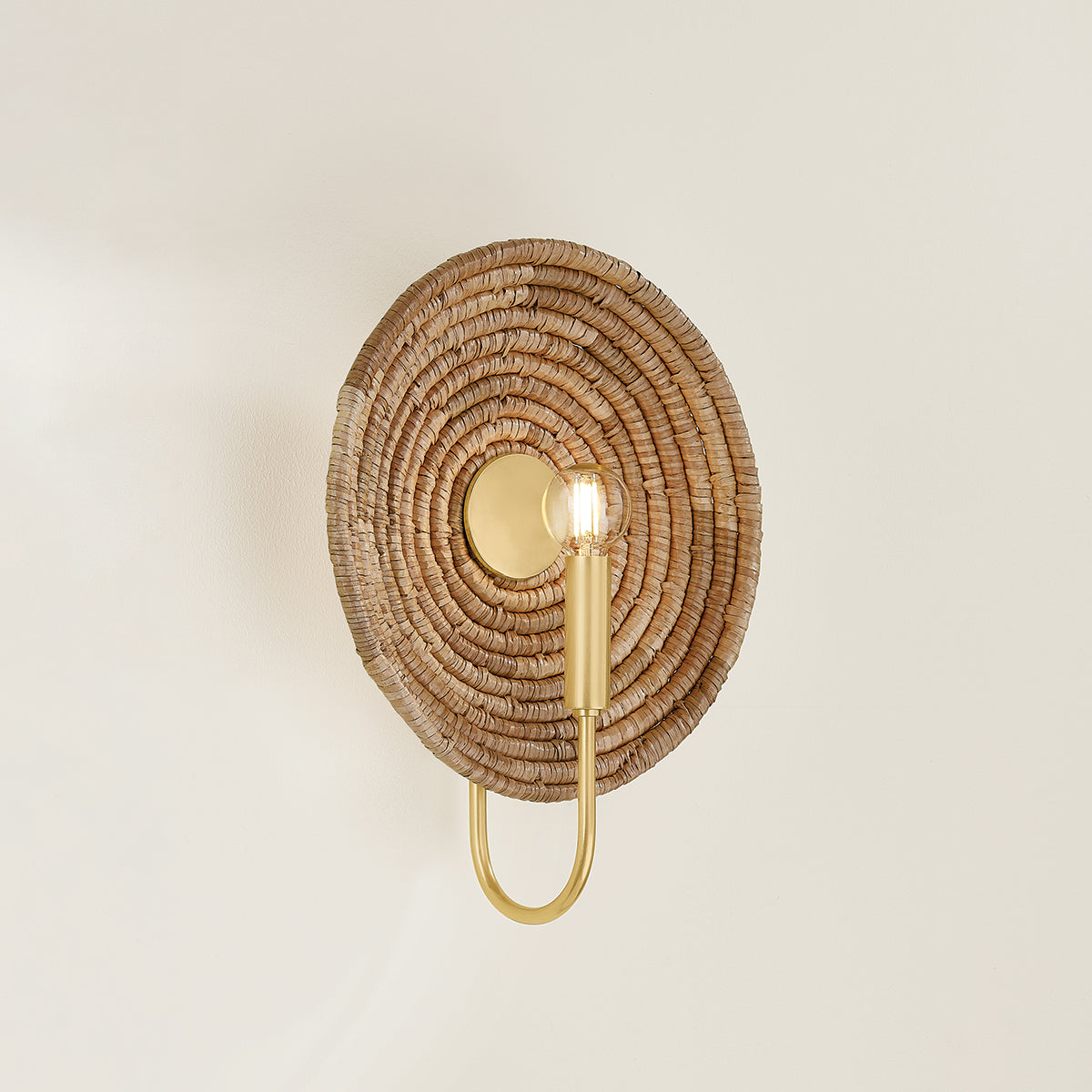 Mitzi by Hudson Valley Lighting Ashby Wall Sconce in Aged Brass, detail view 4