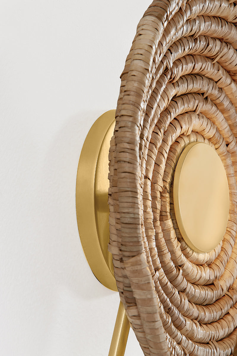 Mitzi by Hudson Valley Lighting Ashby Wall Sconce in Aged Brass, detail view 5