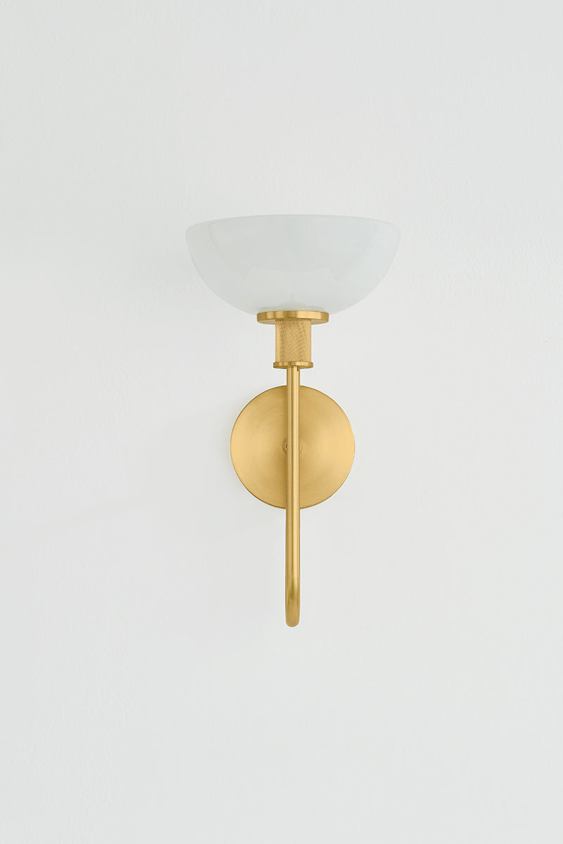 Mitzi by Hudson Valley Lighting Aster Wall Sconce in Aged Brass, detail view 1