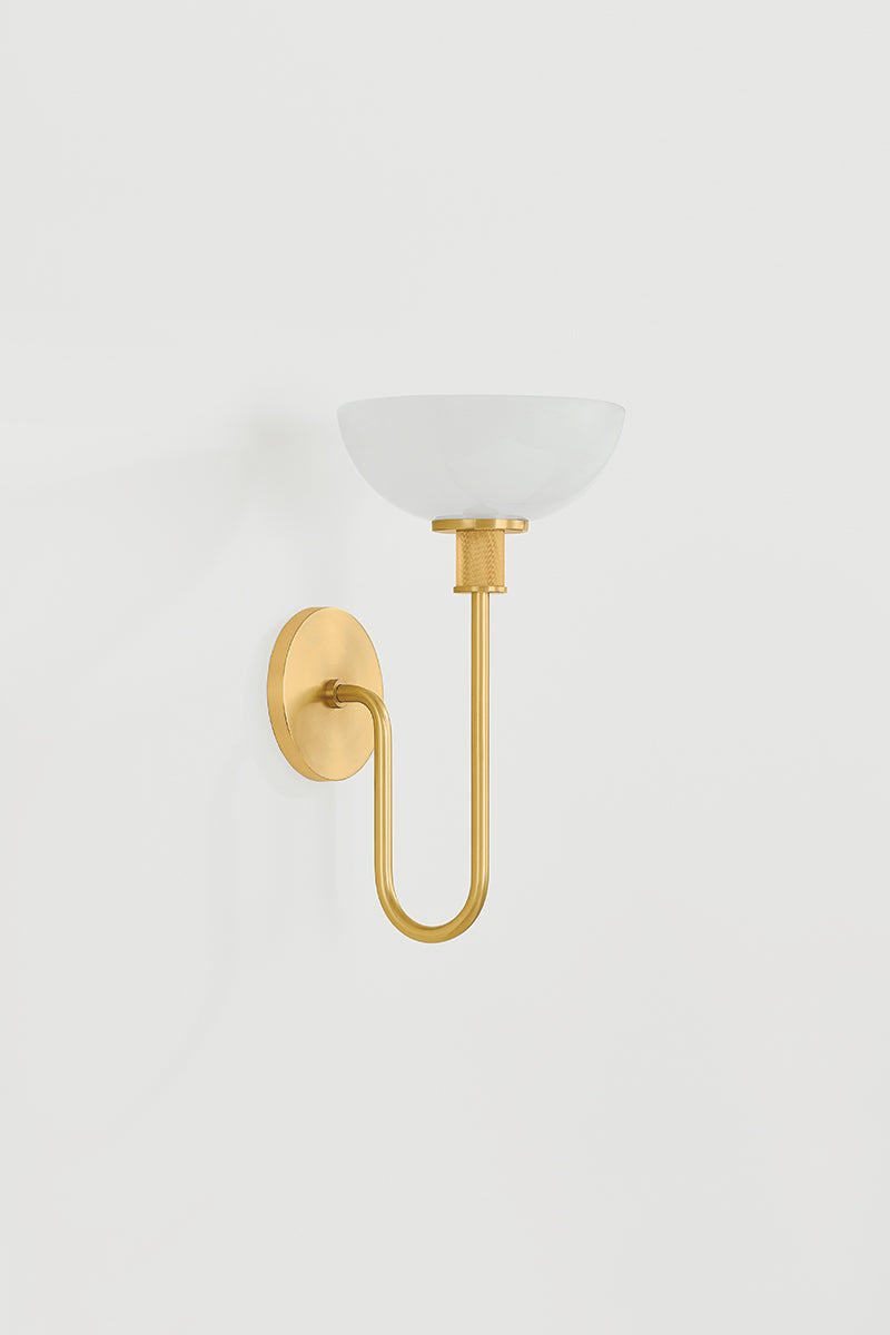 Mitzi by Hudson Valley Lighting Aster Wall Sconce in Aged Brass, detail view 2
