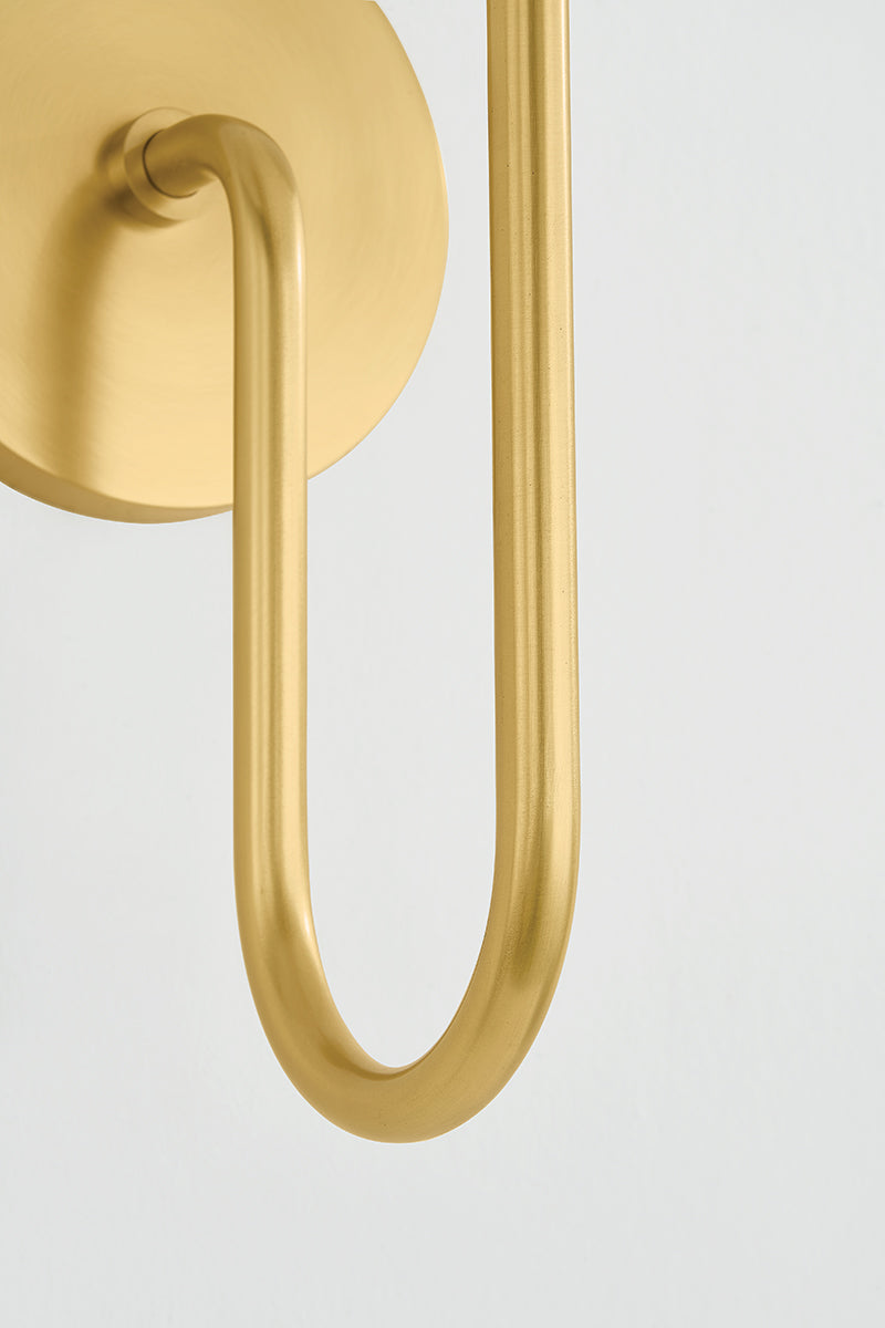 Mitzi by Hudson Valley Lighting Aster Wall Sconce in Aged Brass, detail view 4
