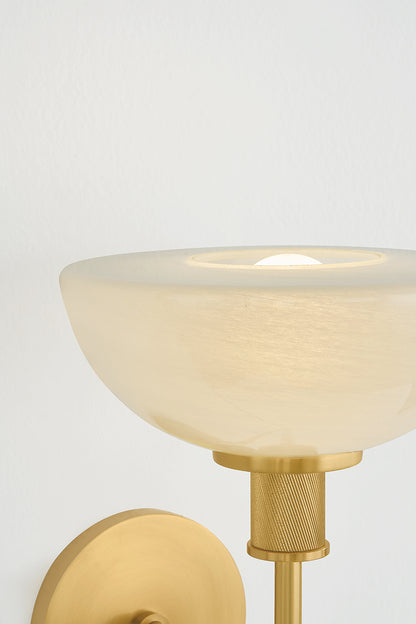 Mitzi by Hudson Valley Lighting Aster Wall Sconce in Aged Brass, detail view 6