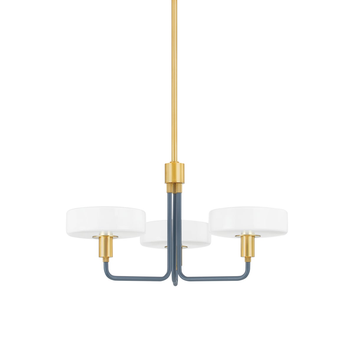 Mitzi by Hudson Valley Lighting Aston 3-Light Chandelier in Aged Brass / Slate Blue