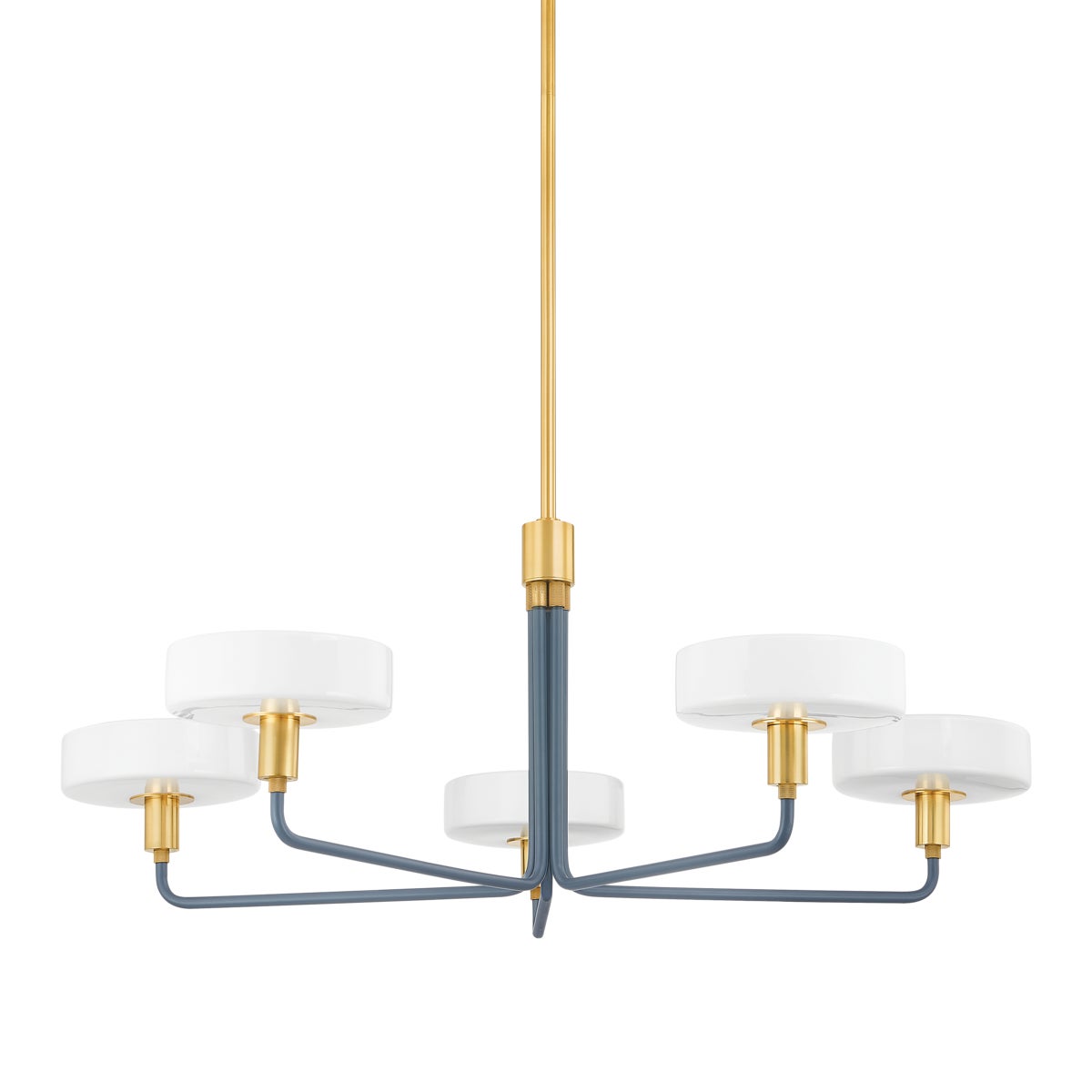 Mitzi by Hudson Valley Lighting Aston 5-Light Chandelier in Aged Brass / Slate Blue