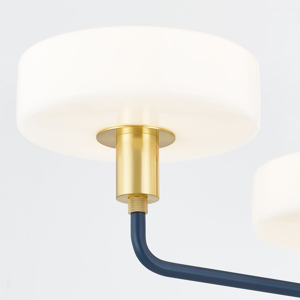Mitzi by Hudson Valley Lighting Aston 3-Light Chandelier in Aged Brass / Slate Blue, detail view 2