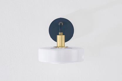 Mitzi by Hudson Valley Lighting Aston Wall Sconce in Aged Brass / Slate Blue, detail view 1