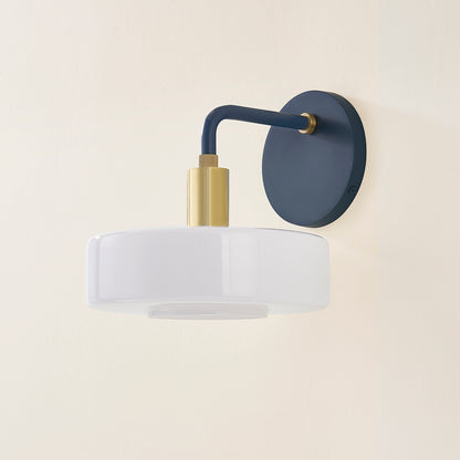 Mitzi by Hudson Valley Lighting Aston Wall Sconce in Aged Brass / Slate Blue, detail view 3