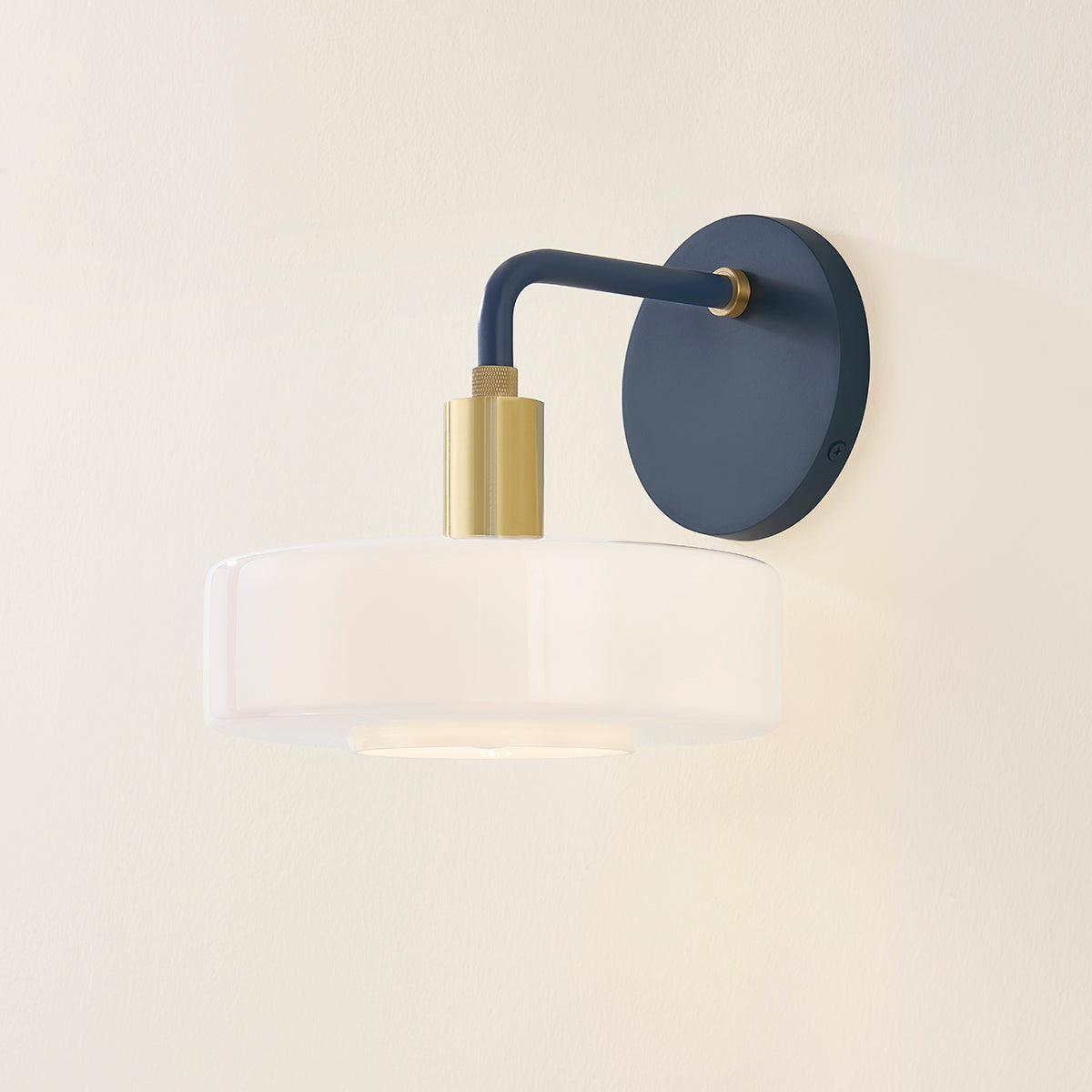 Mitzi by Hudson Valley Lighting Aston Wall Sconce in Aged Brass / Slate Blue, detail view 4