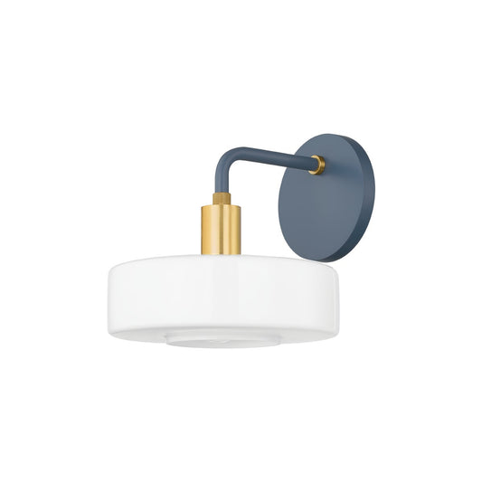 Mitzi by Hudson Valley Lighting Aston Wall Sconce in Aged Brass / Slate Blue