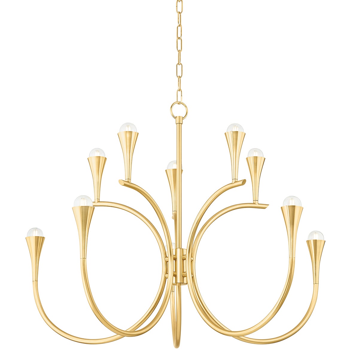 Mitzi by Hudson Valley Lighting Aviana 10-Light Chandelier in Aged Brass