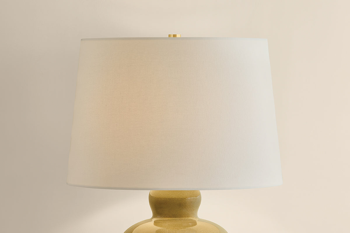 Mitzi by Hudson Valley Lighting Azaire Table Lamp in Aged Brass / Ceramic Ginger Tea, detail view 1