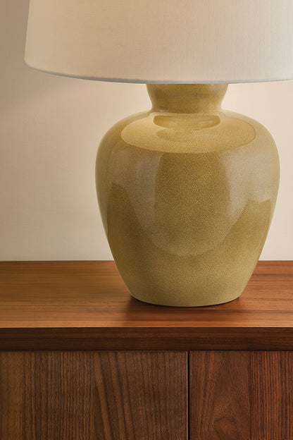 Mitzi by Hudson Valley Lighting Azaire Table Lamp in Aged Brass / Ceramic Ginger Tea, detail view 2