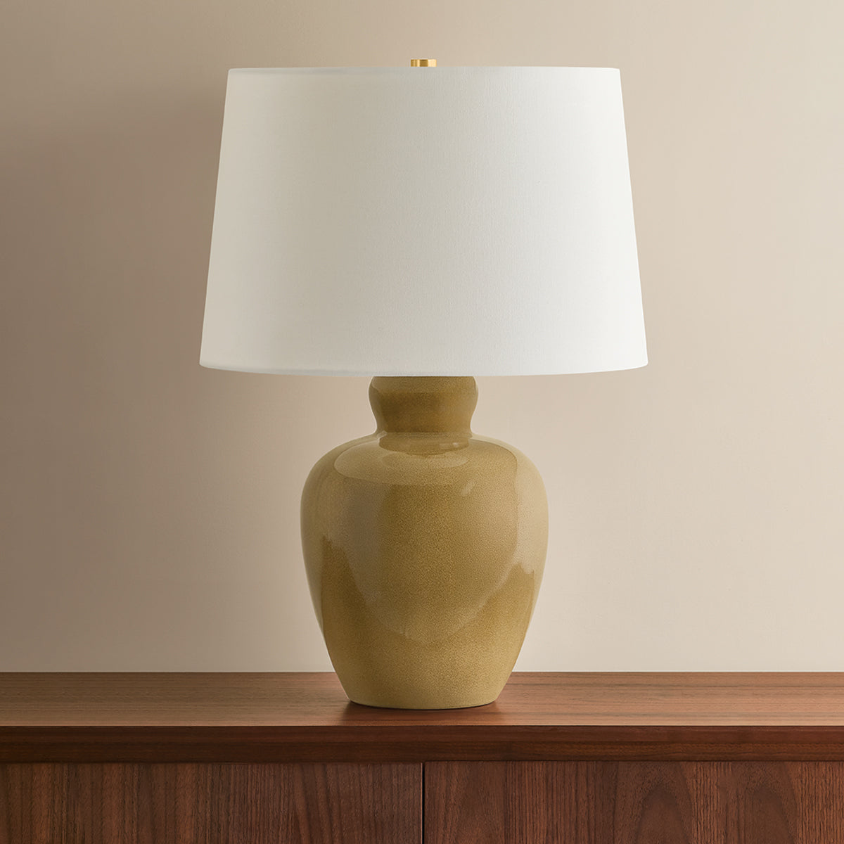 Mitzi by Hudson Valley Lighting Azaire Table Lamp in Aged Brass / Ceramic Ginger Tea, detail view 3