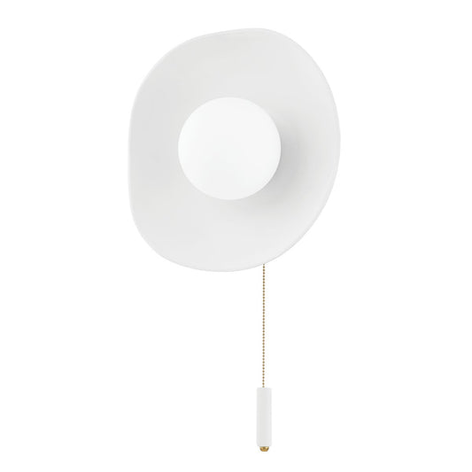 Mitzi by Hudson Valley Lighting Bacia Wall Sconce in Aged Brass / Ceramic Raw Matte White