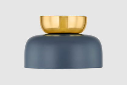 Mitzi by Hudson Valley Lighting Batya Large Flush Mount in Aged Brass / Slate Blue, detail view 1