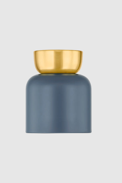 Mitzi by Hudson Valley Lighting Batya Small Flush Mount in Aged Brass / Slate Blue, detail view 1