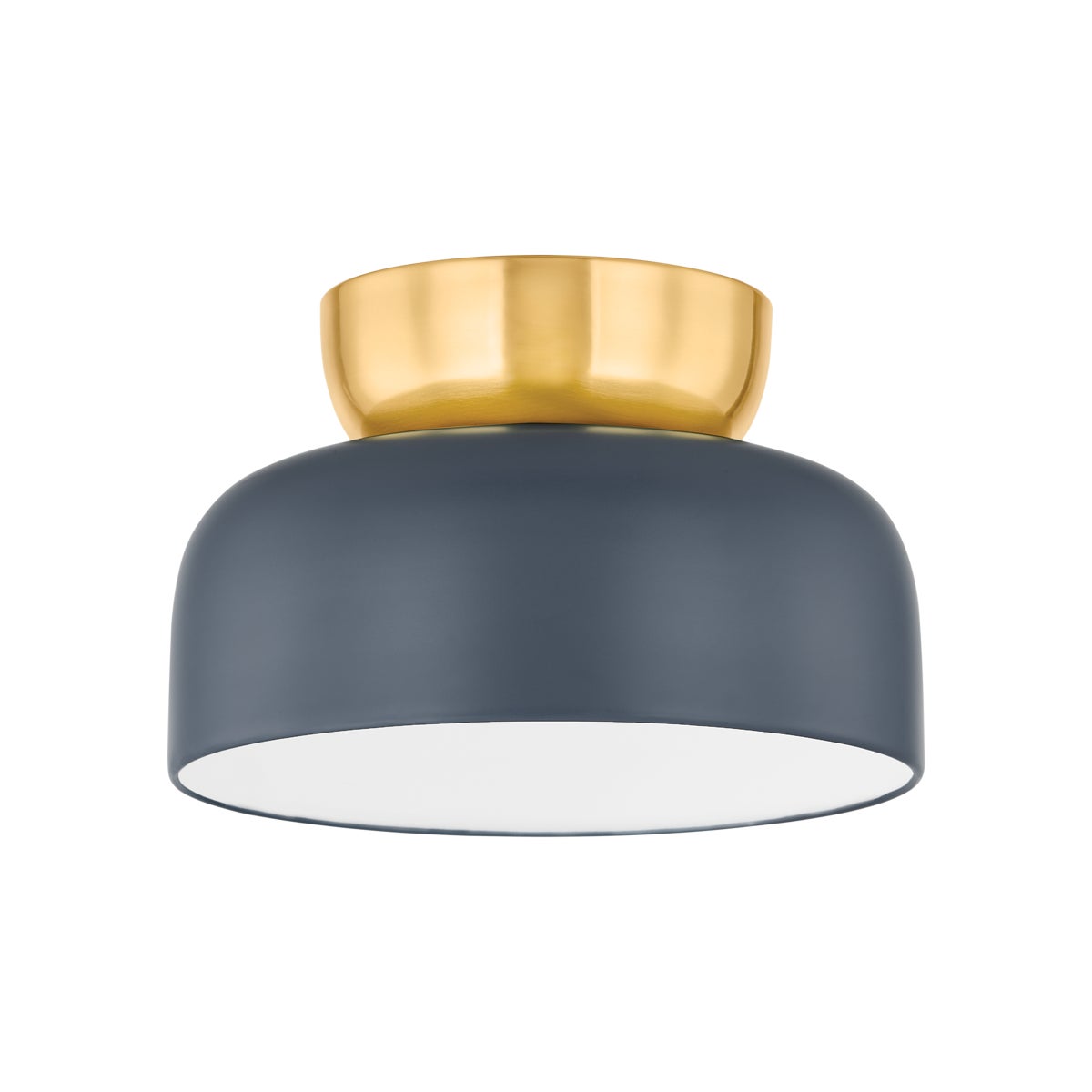 Mitzi by Hudson Valley Lighting Batya Large Flush Mount in Aged Brass / Slate Blue