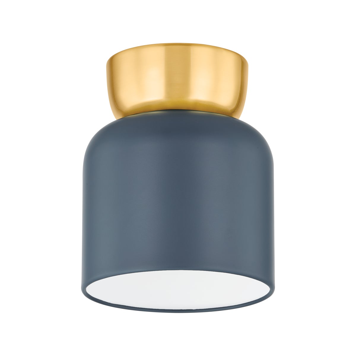 Mitzi by Hudson Valley Lighting Batya Small Flush Mount in Aged Brass / Slate Blue