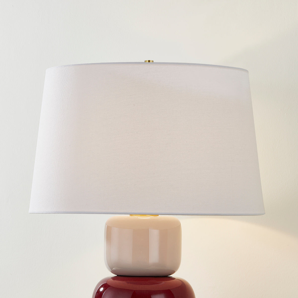 Mitzi by Hudson Valley Lighting Batya Table Lamp in Aged Brass / Ceramic Bordeaux Blush, detail view 2