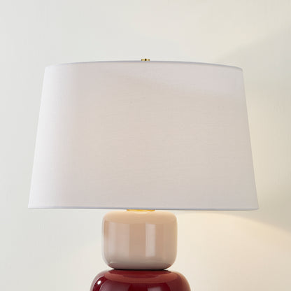 Mitzi by Hudson Valley Lighting Batya Table Lamp in Aged Brass / Ceramic Bordeaux Blush, detail view 2