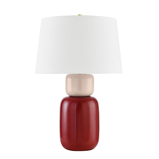 Mitzi by Hudson Valley Lighting Batya Table Lamp in Aged Brass / Ceramic Bordeaux Blush