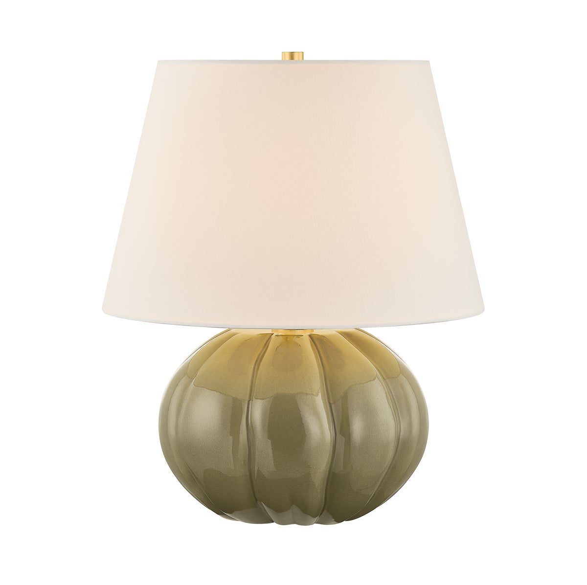 Mitzi by Hudson Valley Lighting Beata Table Lamp in Aged Brass / Ceramic Harbour Gray Cackle