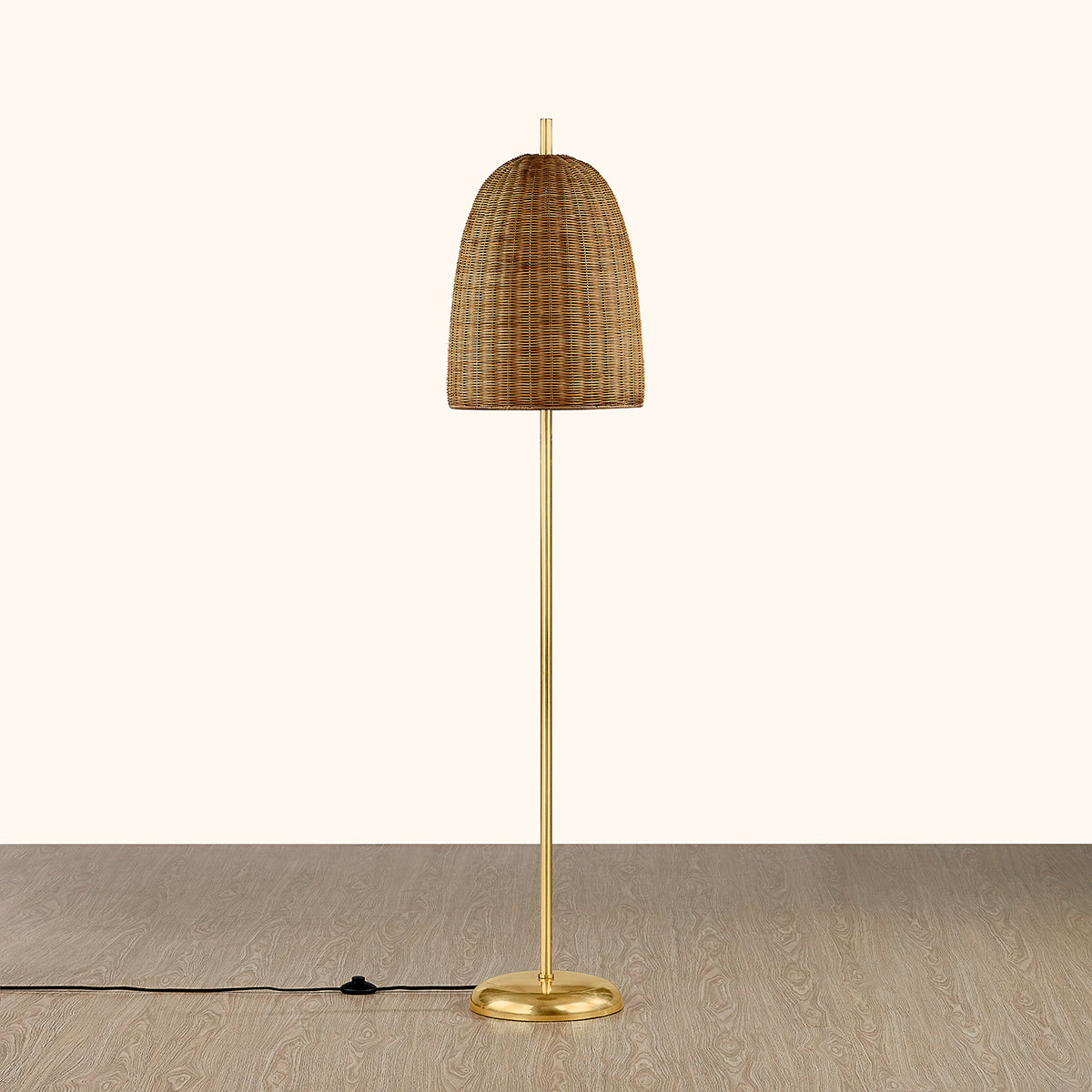 Mitzi by Hudson Valley Lighting Beatrice Floor Lamp in Aged Brass, detail view 3