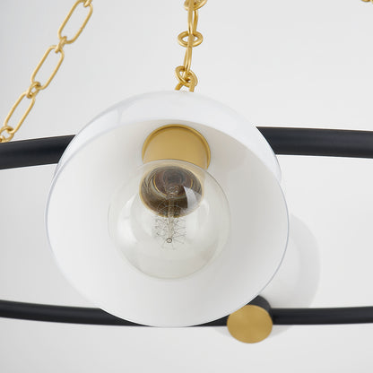 Mitzi by Hudson Valley Lighting Belle Chandelier in Aged Brass / Textured Black Combo, detail view 1