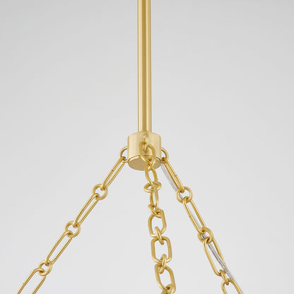 Mitzi by Hudson Valley Lighting Belle Chandelier in Aged Brass / Textured Black Combo, detail view 3