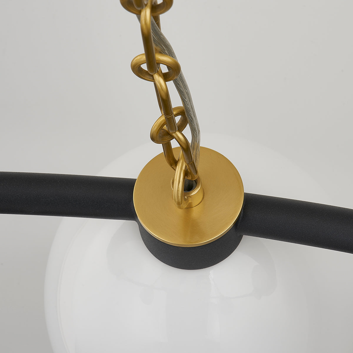Mitzi by Hudson Valley Lighting Belle Chandelier in Aged Brass / Textured Black Combo, detail view 4