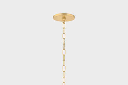 Mitzi by Hudson Valley Lighting Benita Large Pendant in Aged Brass, detail view 1