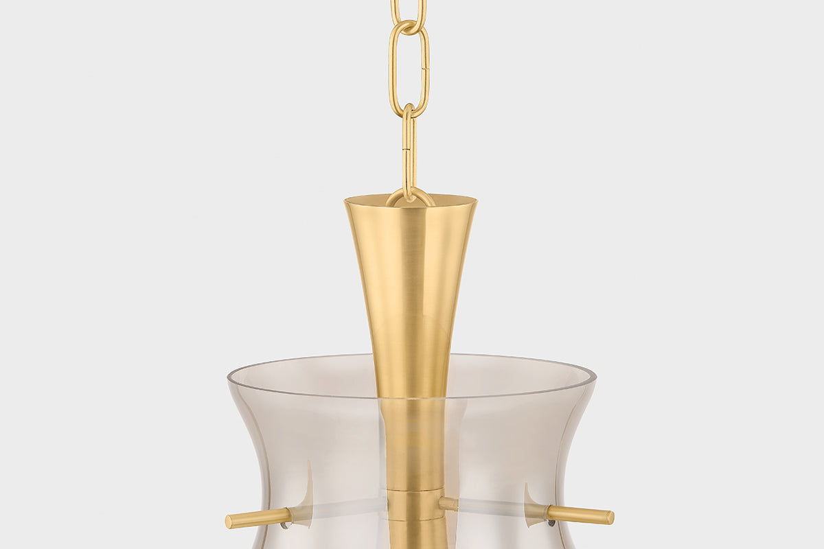 Mitzi by Hudson Valley Lighting Benita Large Pendant in Aged Brass, detail view 2