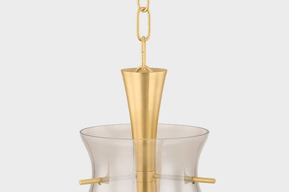 Mitzi by Hudson Valley Lighting Benita Large Pendant in Aged Brass, detail view 2
