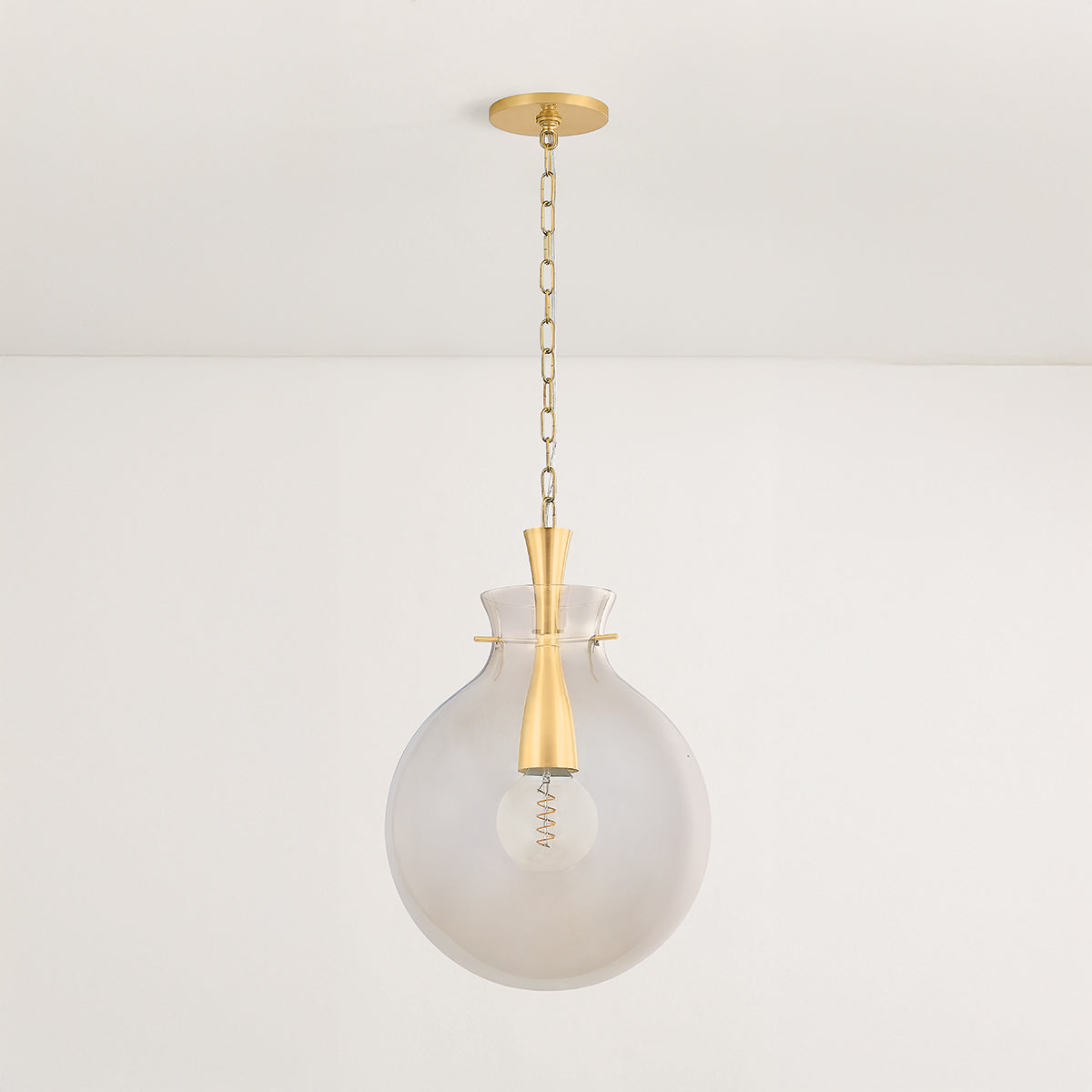 Mitzi by Hudson Valley Lighting Benita Large Pendant in Aged Brass, detail view 3