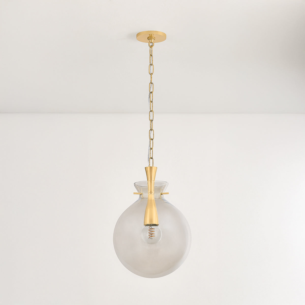 Mitzi by Hudson Valley Lighting Benita Small Pendant in Aged Brass, detail view 3