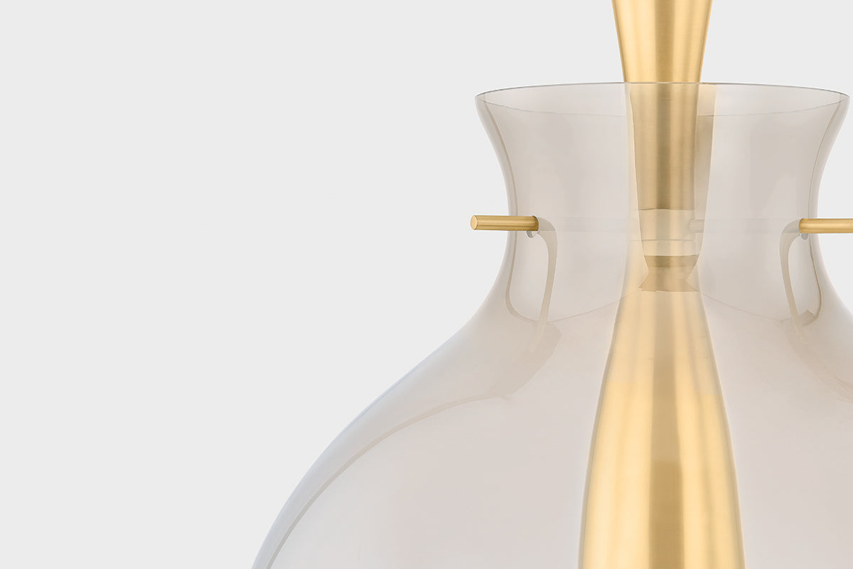 Mitzi by Hudson Valley Lighting Benita Large Pendant in Aged Brass, detail view 4