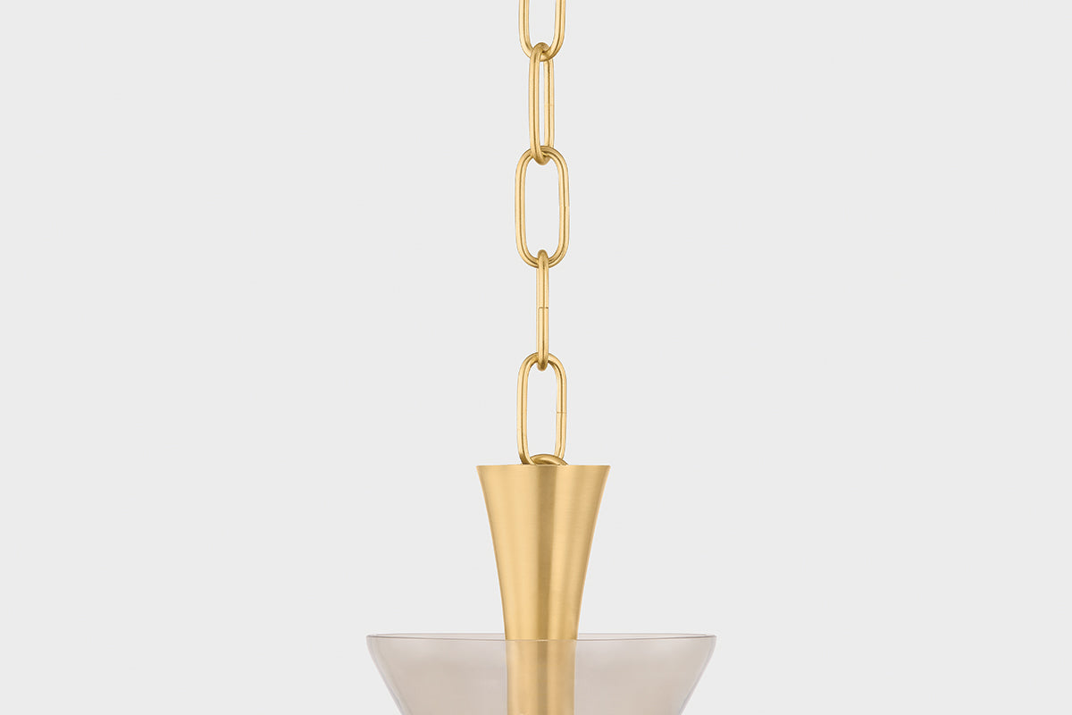 Mitzi by Hudson Valley Lighting Benita Small Pendant in Aged Brass, detail view 4