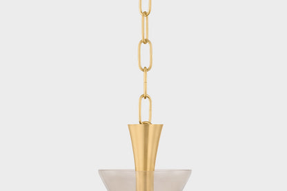 Mitzi by Hudson Valley Lighting Benita Small Pendant in Aged Brass, detail view 4