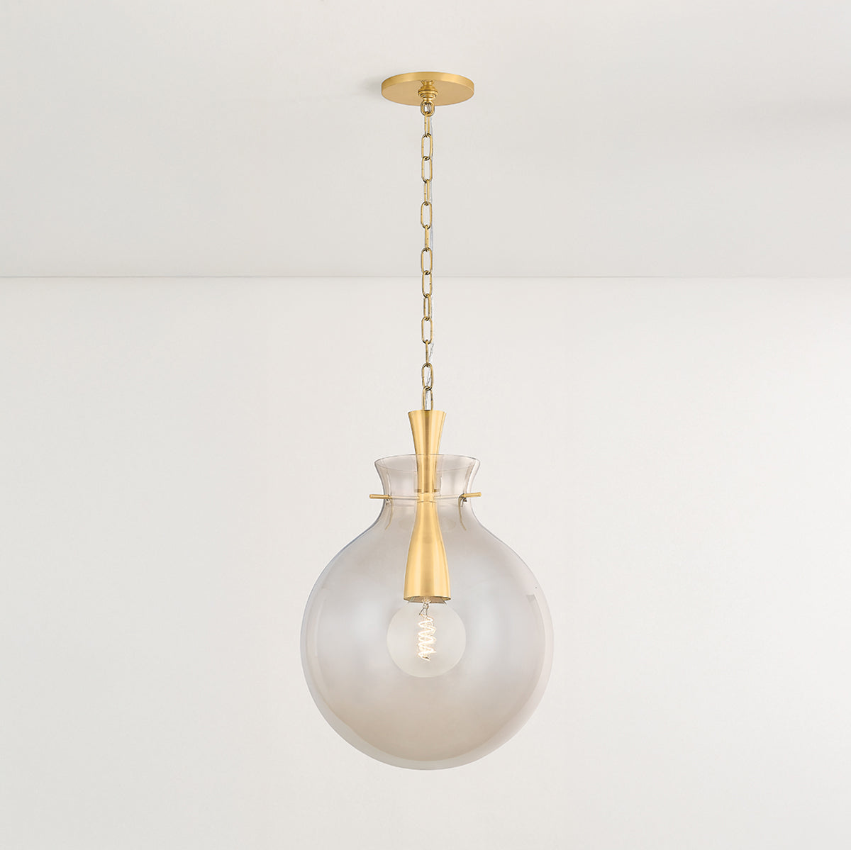 Mitzi by Hudson Valley Lighting Benita Large Pendant in Aged Brass, detail view 5