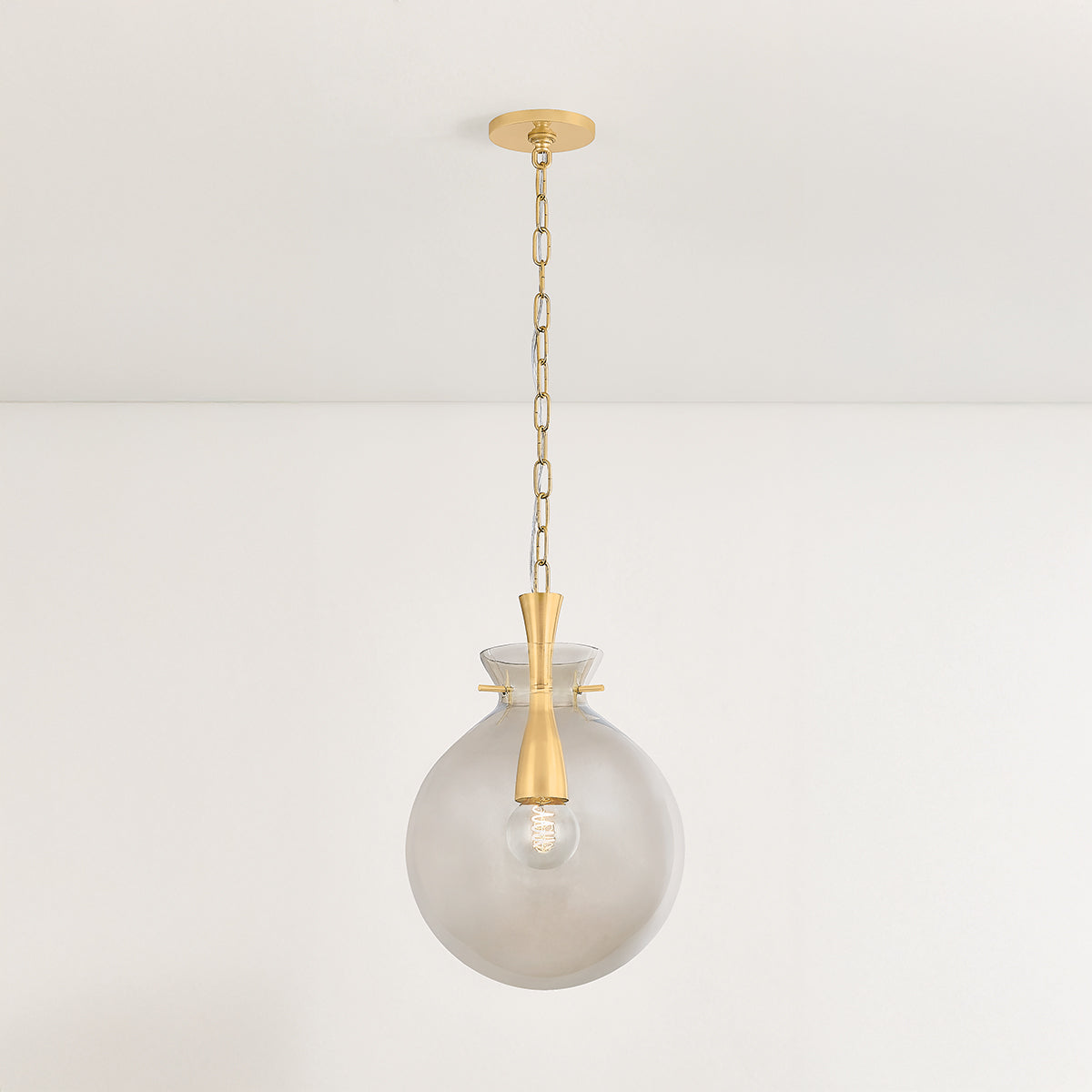 Mitzi by Hudson Valley Lighting Benita Small Pendant in Aged Brass, detail view 5